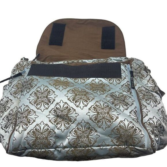 Petunia Pickle bottom embroidered Diaper bag larger BoxU Mint and brown - Picture 10 of 12